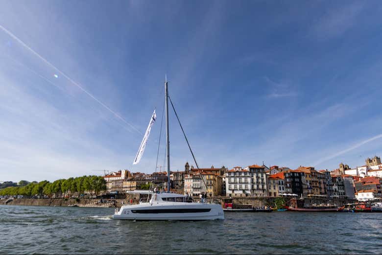 Durante o passeio de catamarã 
